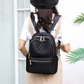 Women's Quilted Diamond Nylon Backpack – Waterproof, School & Travel