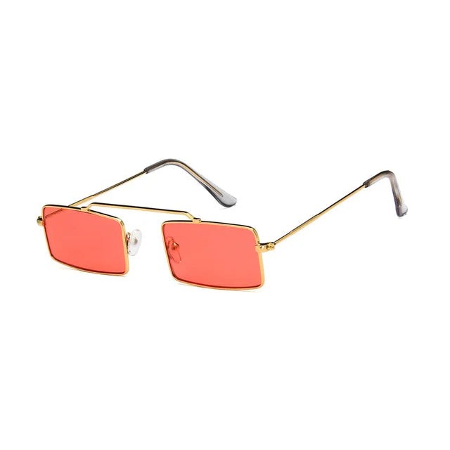 Rechteckige Sonnenbrille für Damen – Schmale Metallfassung im Vintage-Stil