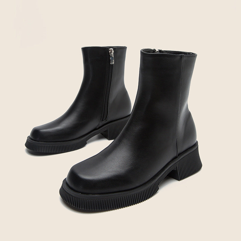 Bottines Chelsea Femme Style Britannique — Semelle Épaisse, Pointures 34–39
