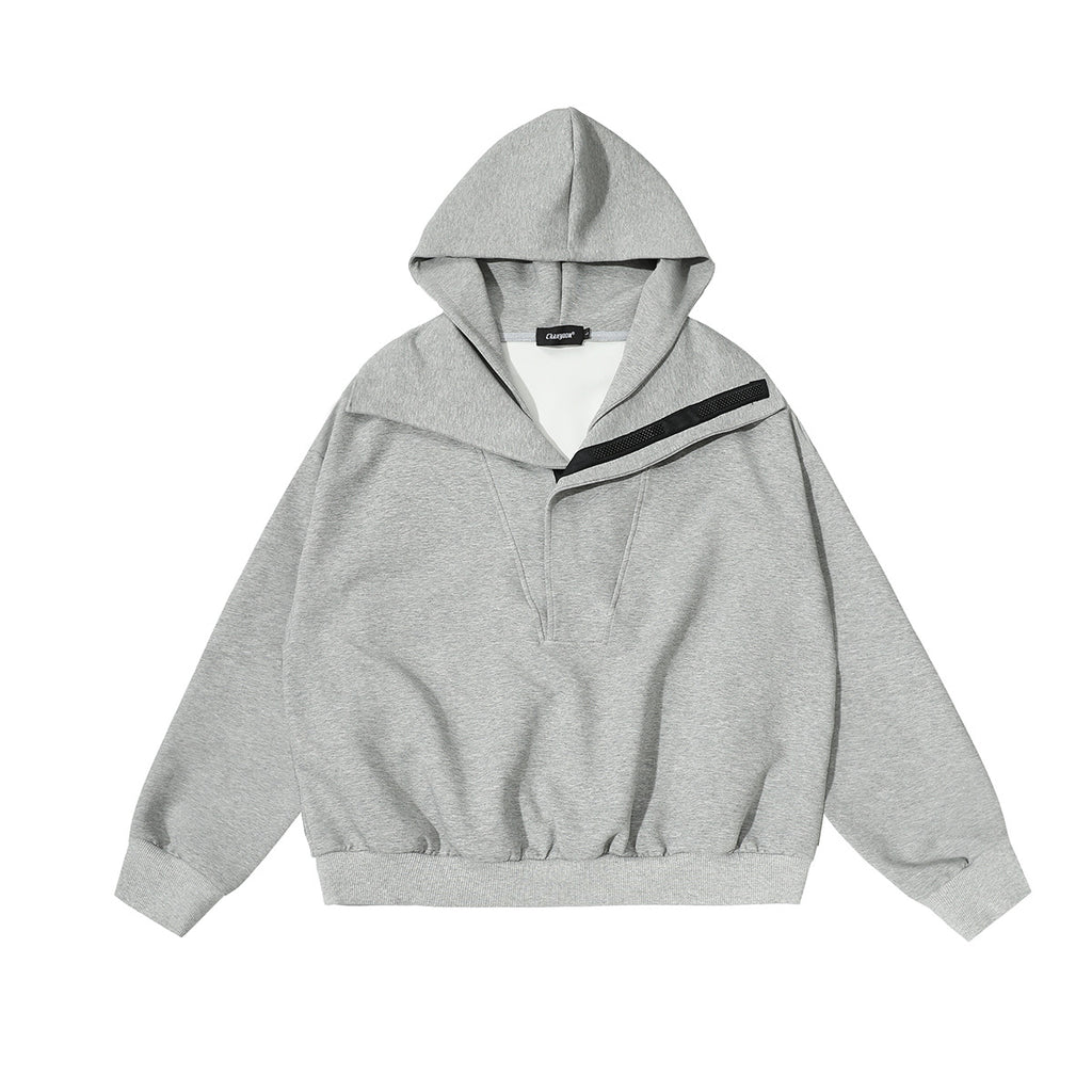 Sweat homme à capuche et col rabattu – Coupe ample