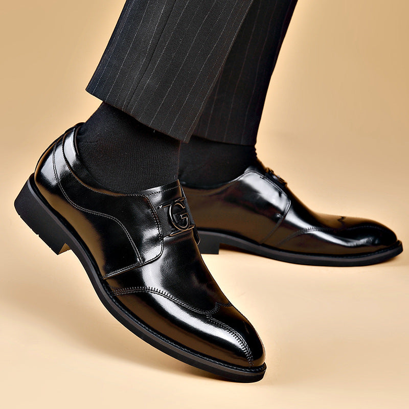 Chaussures Homme en Cuir Véritable – Bout Pointu, Sans Lacets, Mariage & Business