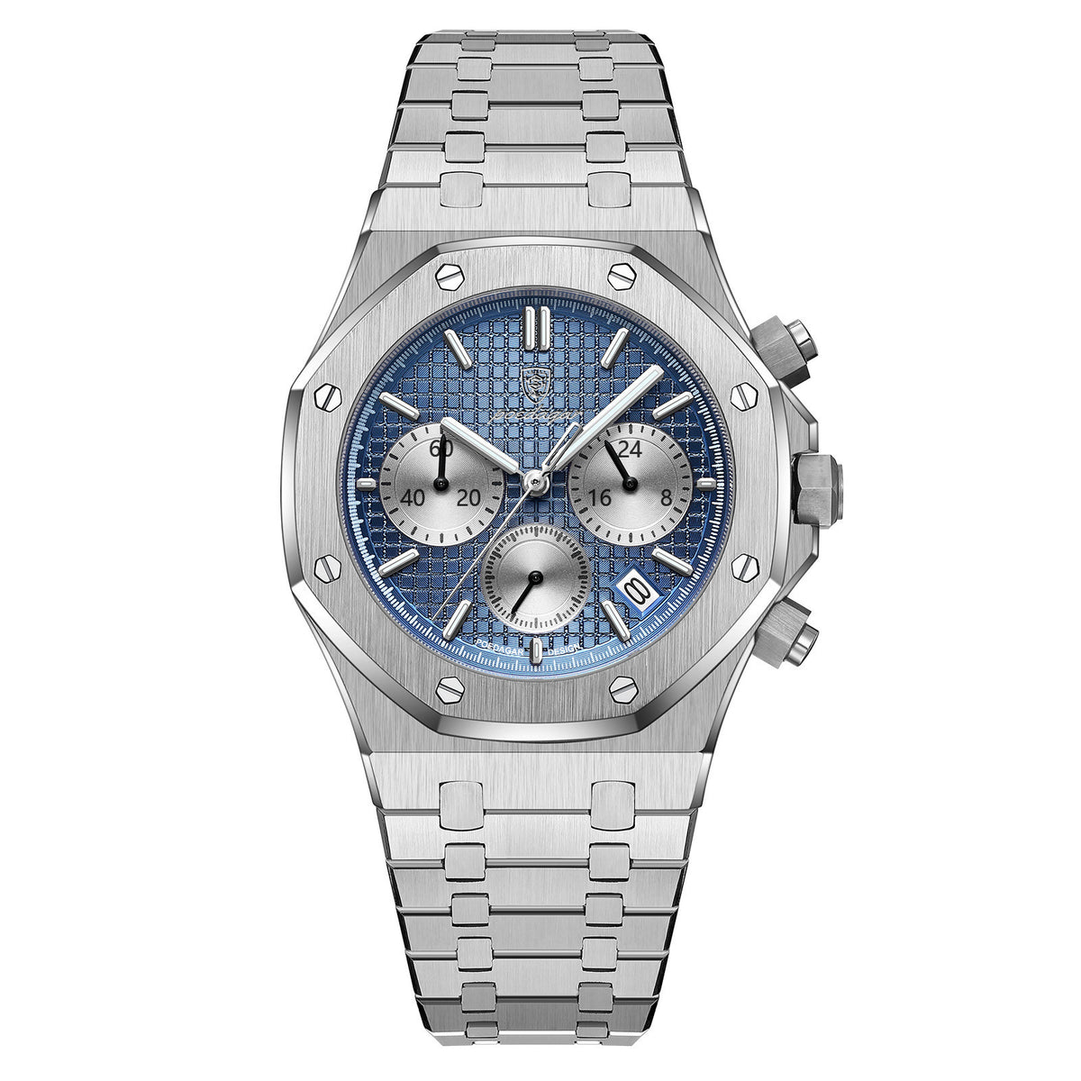 POEDAGAR Herrenuhr Chronograph – Edelstahl wasserdicht 30 m