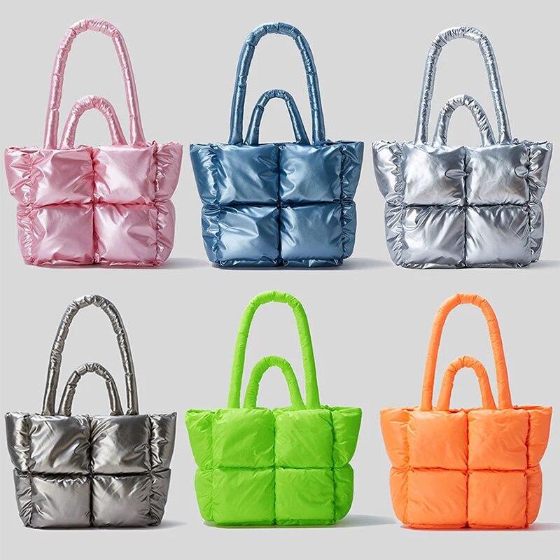 Women's Fluorescent Quilted Tote Bag – Large Laser Nylon Format
