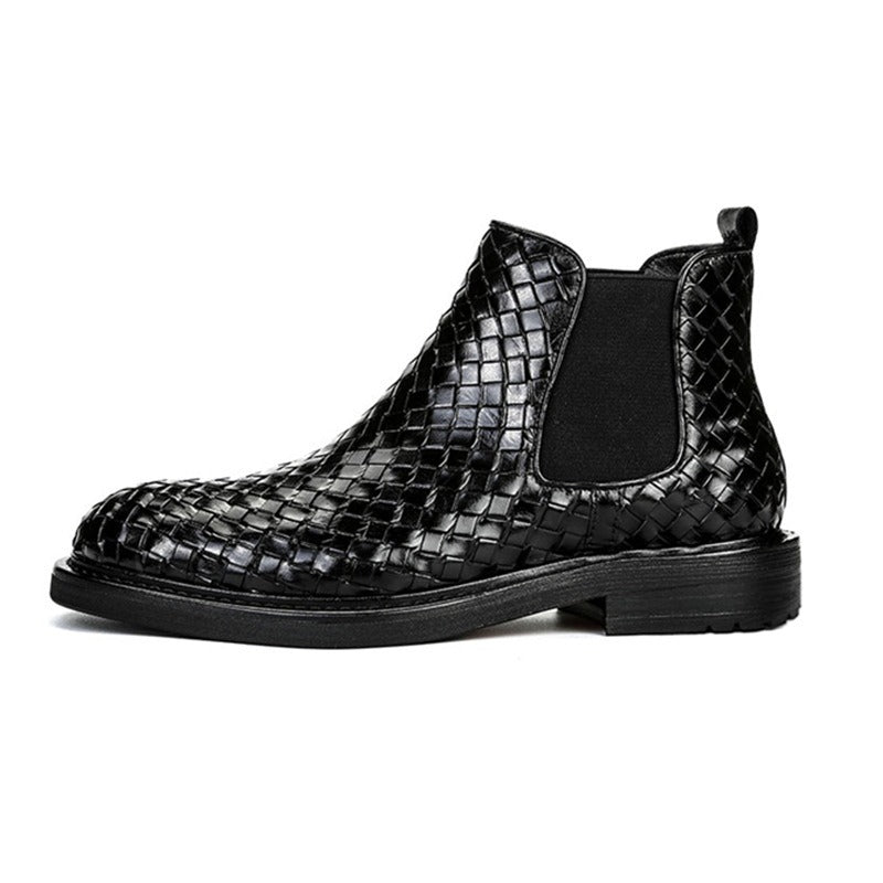 Bottines homme à motif tressé