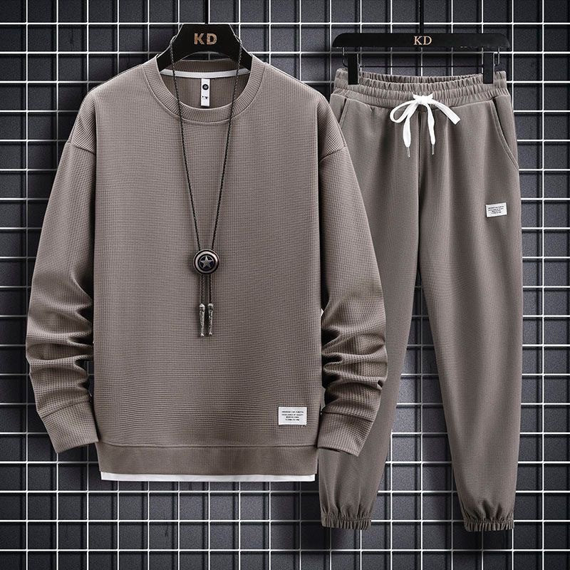 Ensemble Homme en Maille Gaufrée – Haut Manches Longues et Pantalon