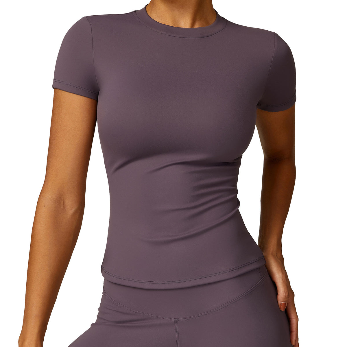 T-shirt de sport femme ajusté à manches courtes
