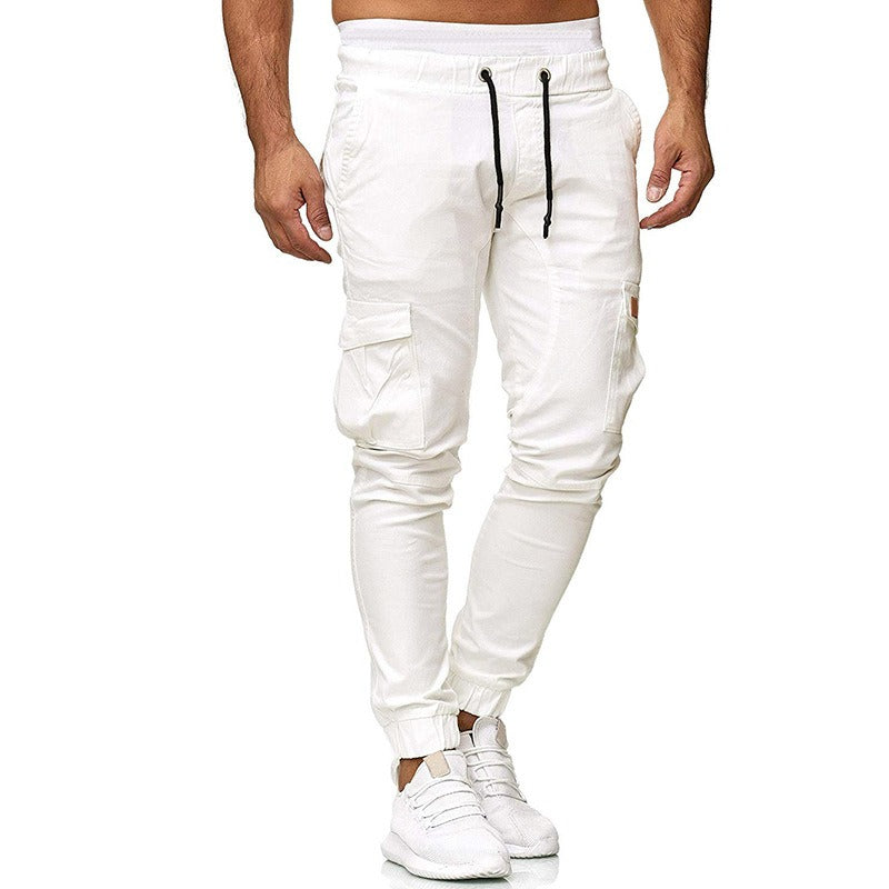 Pantalon Cargo Homme – Multi-Poches, Bas Élastiques