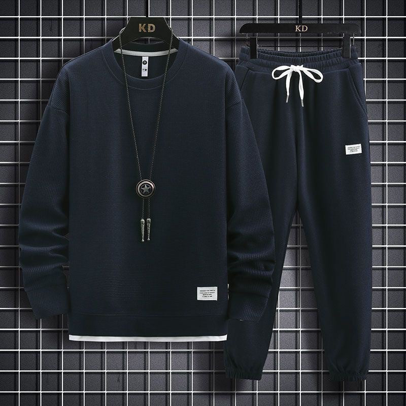 Ensemble Homme en Maille Gaufrée – Haut Manches Longues et Pantalon