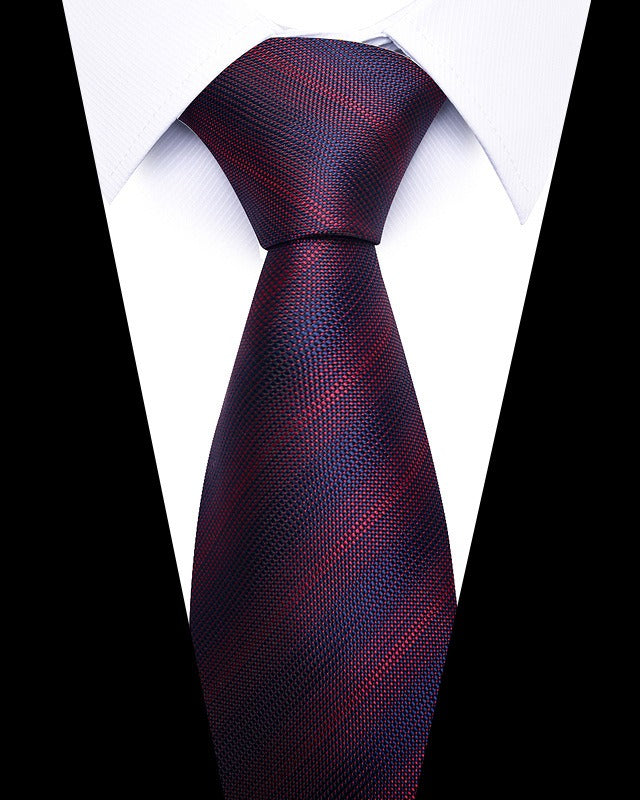 Cravate homme rayée en polyester – 8 cm