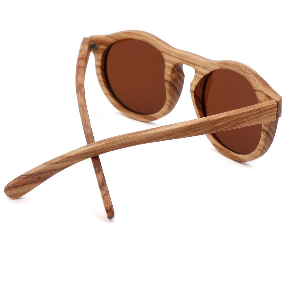 Lunettes de Soleil en Bois de Zèbre – Polarisées UV400 Homme & Femme