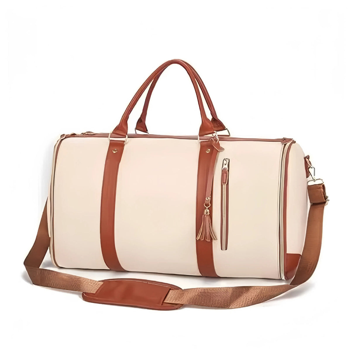 Women's Foldable Travel Bag – Large Capacity PU, Shoulder Strap, Business & Weekend