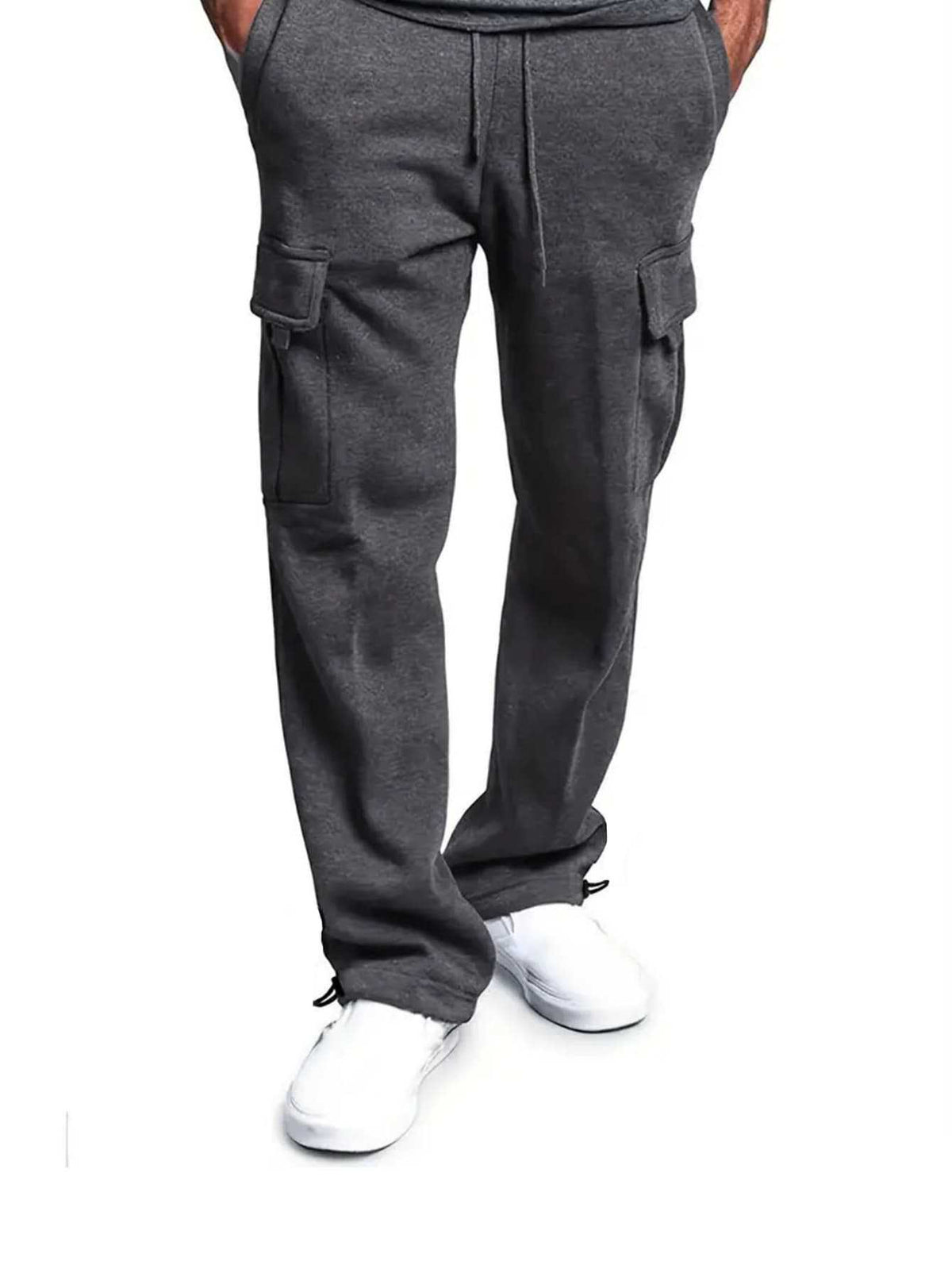 Pantalon Cargo Homme Multi-Poches Coupe Droite