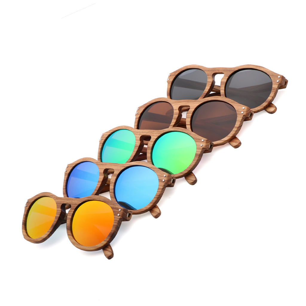 Lunettes de Soleil en Bois de Zèbre – Polarisées UV400 Homme & Femme