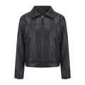 Veste femme zippée en simili cuir à col rabattu