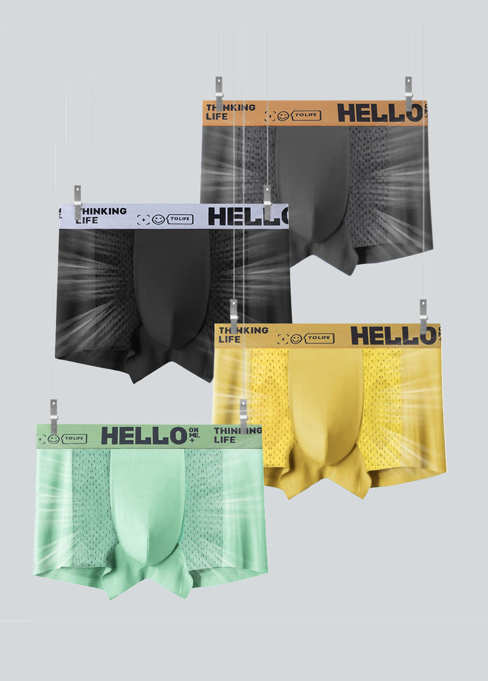Boxers homme en maille ajourée – Lot de 3 ou 4