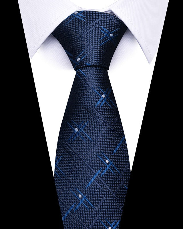 Cravate homme rayée en polyester – 8 cm