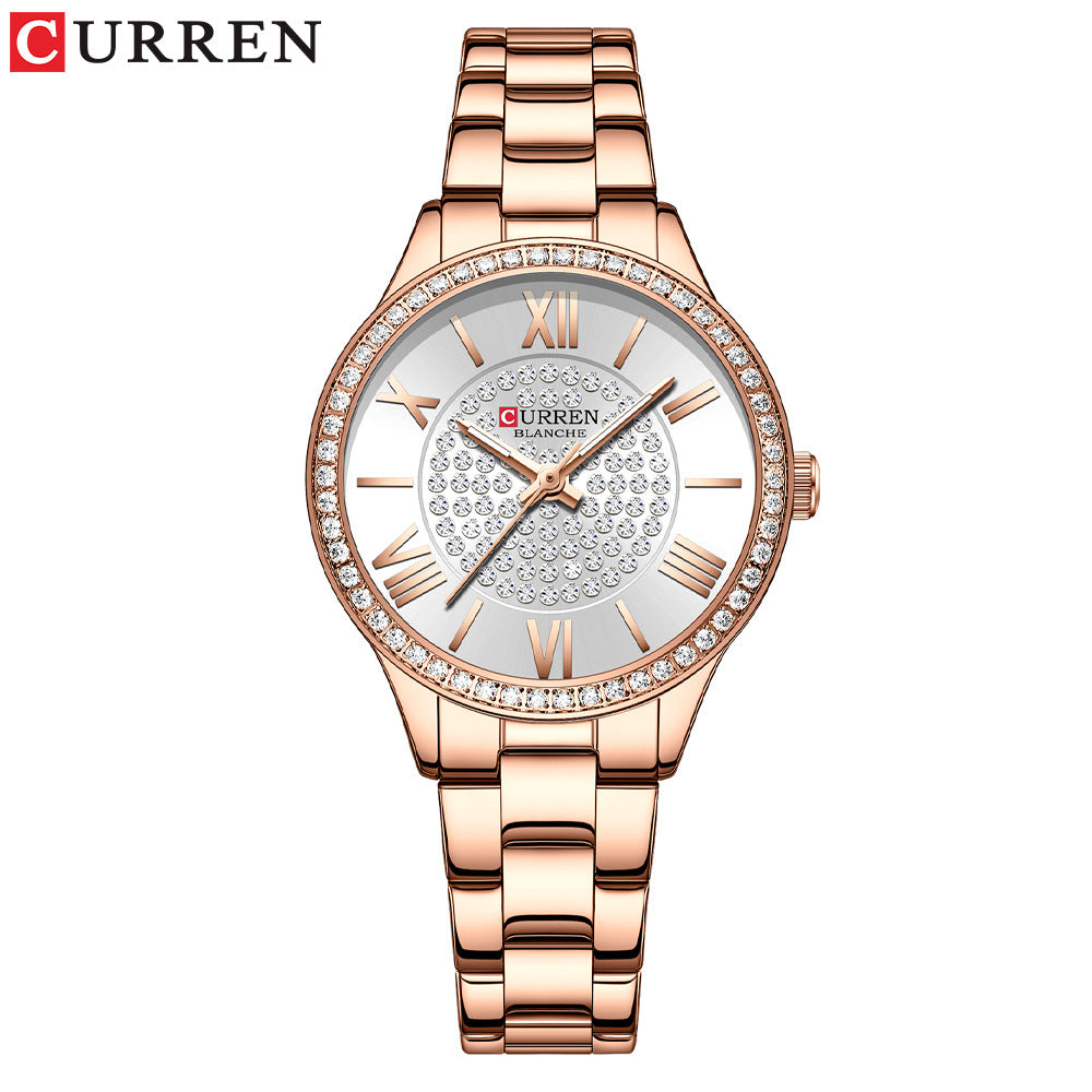 Montre Femme Bracelet Acier Inoxydable – Quartz Japonais, Étanche 30M