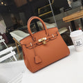 Damenhandtasche Litschi-Maserung – Umhängetasche PU-Leder