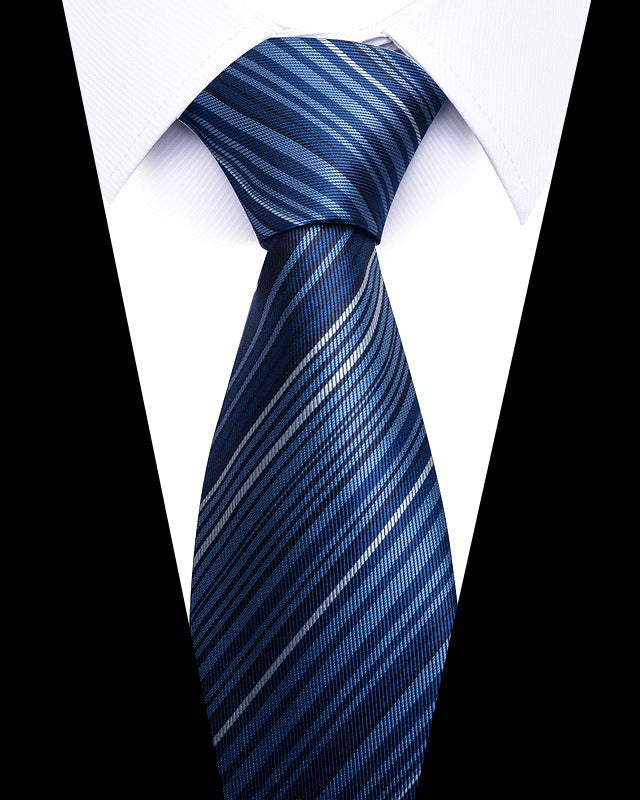 Cravate homme rayée en polyester – 8 cm