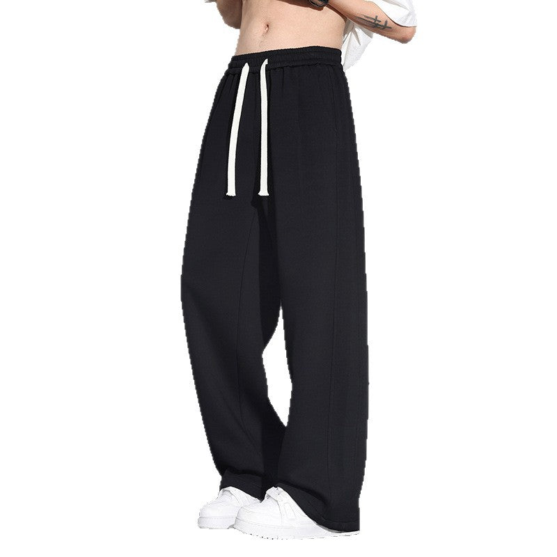 Jogging homme jambe droite ample – Coton confort, uni