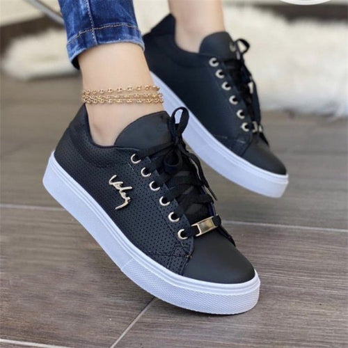 Damen-Sneaker Oversize – Runde Kappe, flache Sohle, lässiger Stil