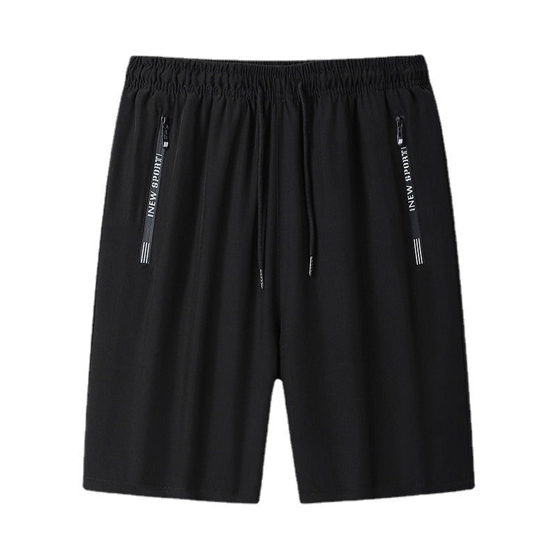 Short homme soie de glace séchage rapide – Style coréen couleur unie grande taille