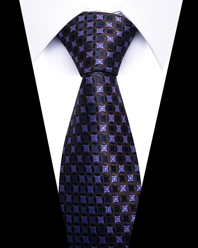 Cravate homme rayée en polyester – 8 cm