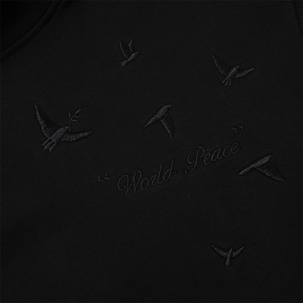 Sweat à capuche homme ample à oiseaux brodés