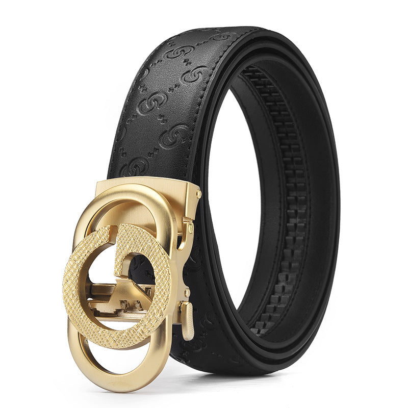 Ceinture homme en cuir à motifs et boucle automatique