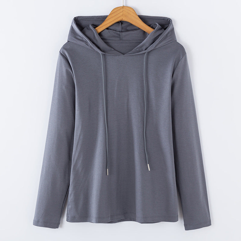 T-shirt femme à capuche et manches longues