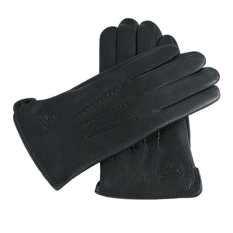 Gants homme noirs à doublure en laine