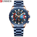 Montre Homme 6 Aiguilles Quartz – Bracelet Acier Inoxydable & Calendrier