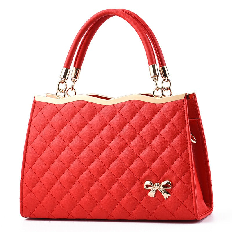 Large Women's Embroidered Quilted Handbag – Spring Crossbody Shoulder Bag