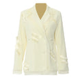 Blazer Femme Élégant – Abricot, Détails Volantés