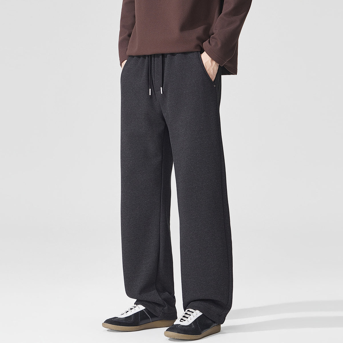 Pantalon Homme Droit et Ample – Style Élégant Décontracté