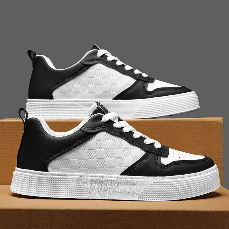 Men's Summer Sneakers – White, Thick Sole, Breathable, Trendy Style