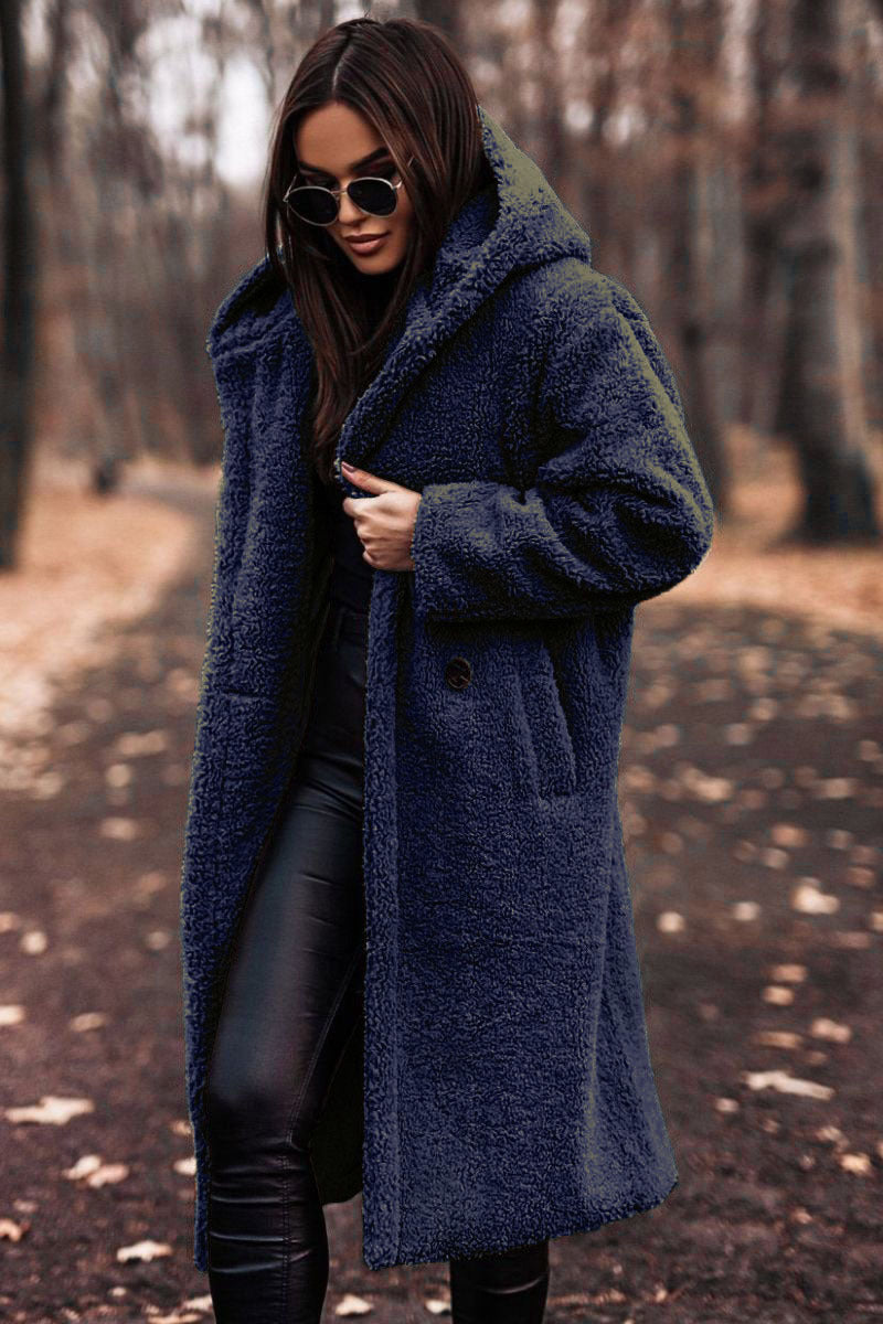 Manteau long femme à capuche – Coupe ample