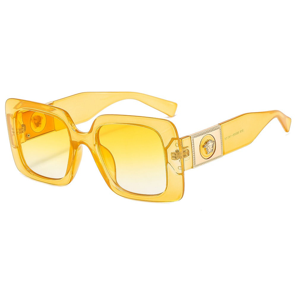 Trendige zweifarbige Sonnenbrille – Floral- & Ins-Stil, PC-Rahmen