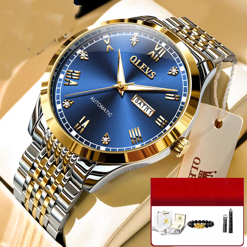 Montre automatique homme OLEVS 6602 – bracelet en acier inoxydable