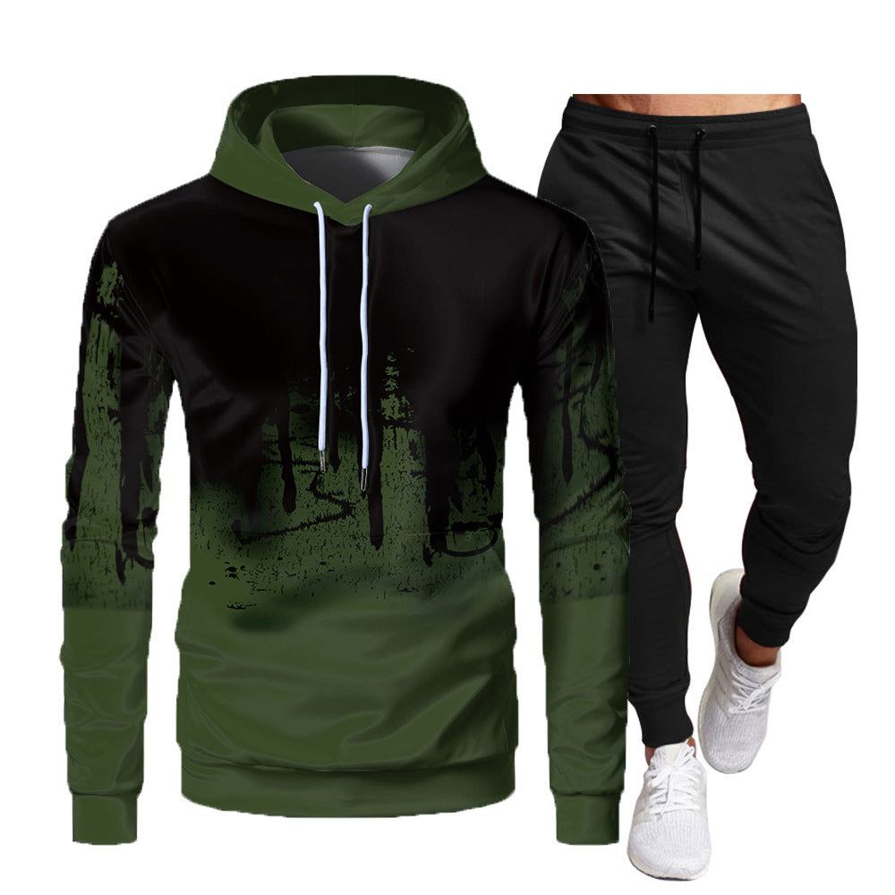 Ensemble Homme Sweat à Capuche Imprimé et Pantalon