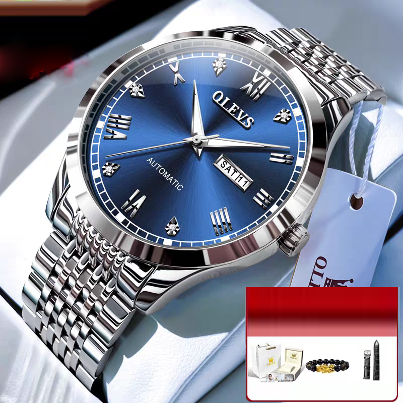 Montre automatique homme OLEVS 6602 – bracelet en acier inoxydable