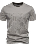 T-shirt homme à motifs géométriques brodés, col rond