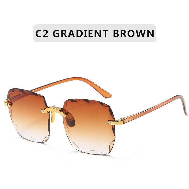Quadratische randlose Sonnenbrille – Luxus-Stil, UV400-Schutz, Unisex
