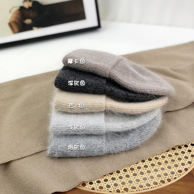 Rabbit Fur Beanie – Unisex Warm Korean Style Autumn Winter