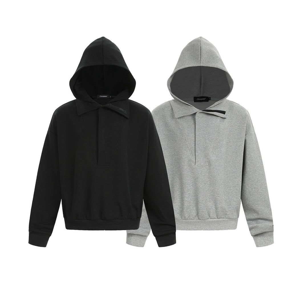 Sweat homme à capuche et col rabattu – Coupe ample