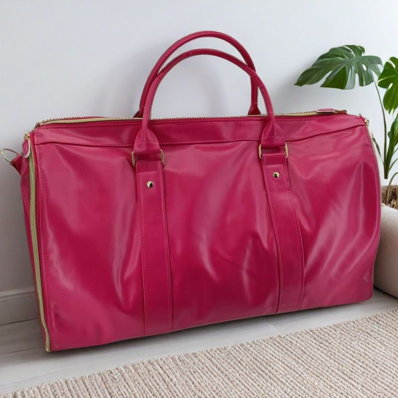 Women's Foldable Travel Bag – Large Capacity PU, Shoulder Strap, Business & Weekend