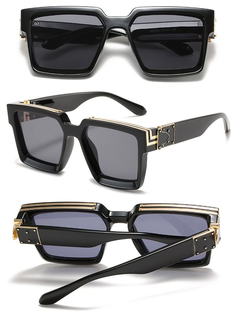Lunettes de Soleil Steampunk CRIXALIS – Style Vintage Carré, 21 Couleurs, Mixte