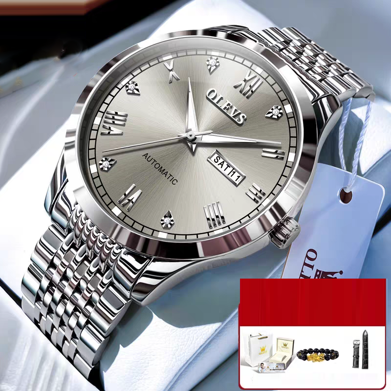 Montre automatique homme OLEVS 6602 – bracelet en acier inoxydable