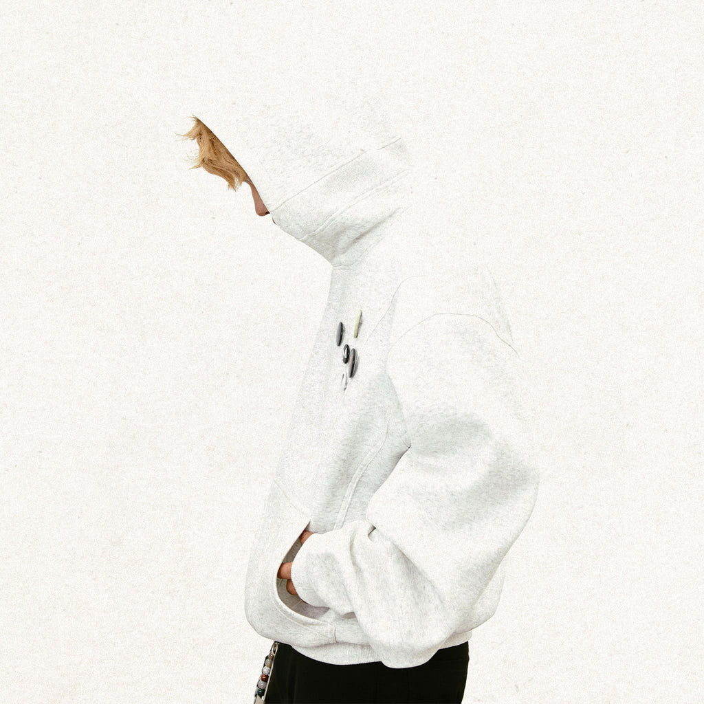 Sweat à capuche homme ample à motifs poitrine