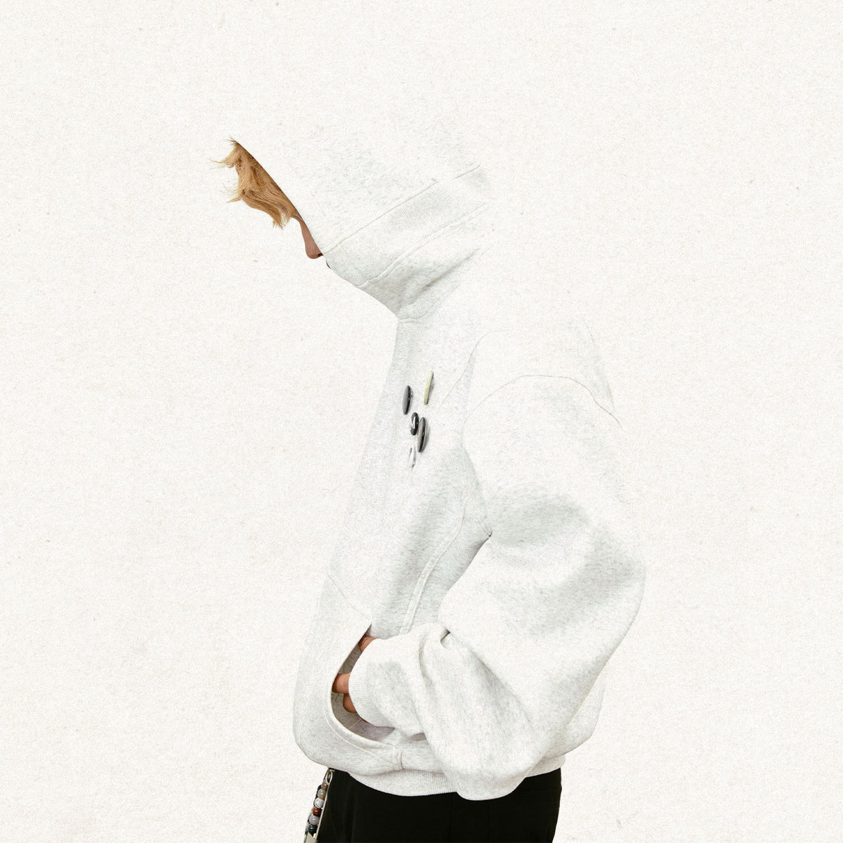 Sweat à capuche homme ample à motifs poitrine